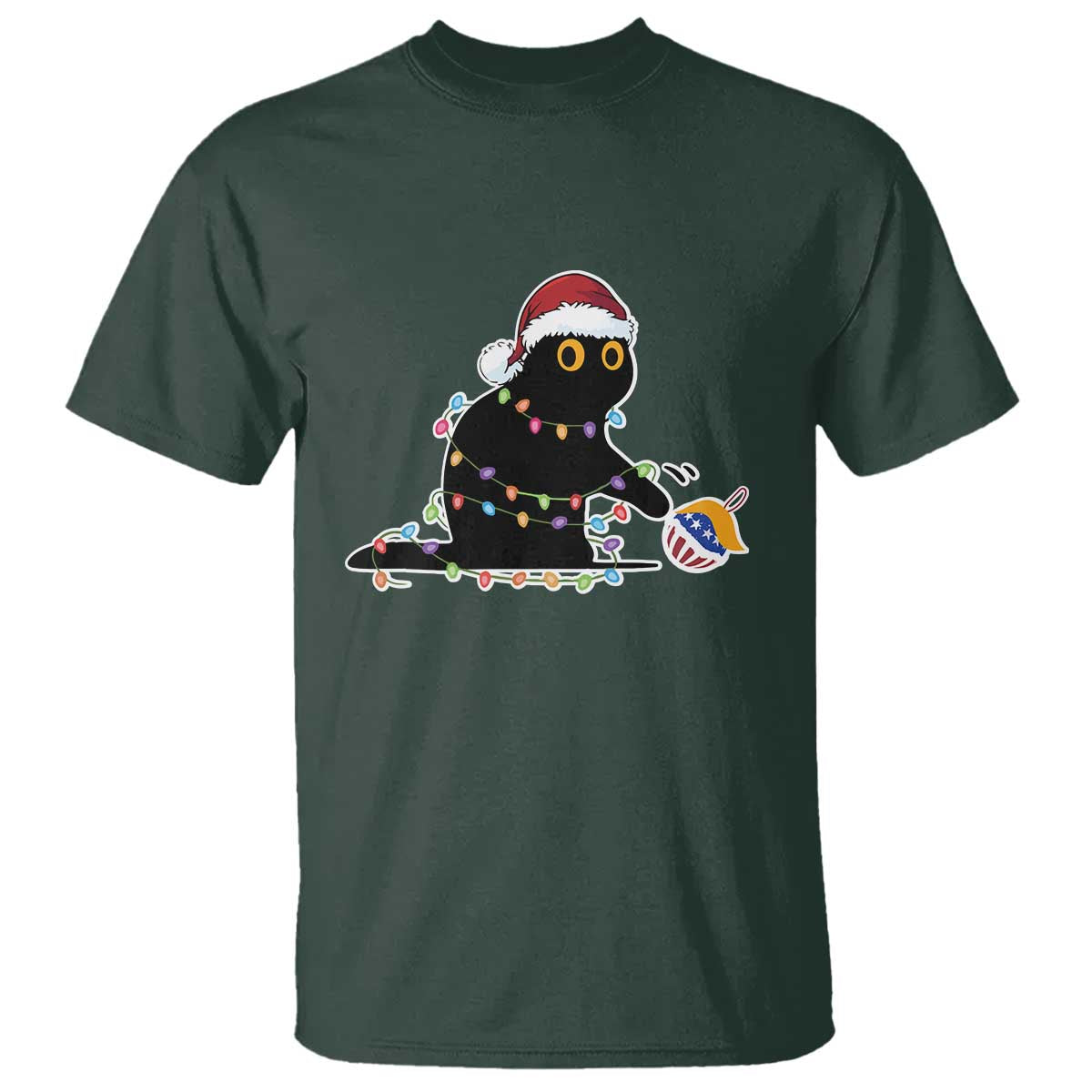 Funny Harris Supporter T Shirt Christmas Black Cat With Bauble - Wonder Print Shop