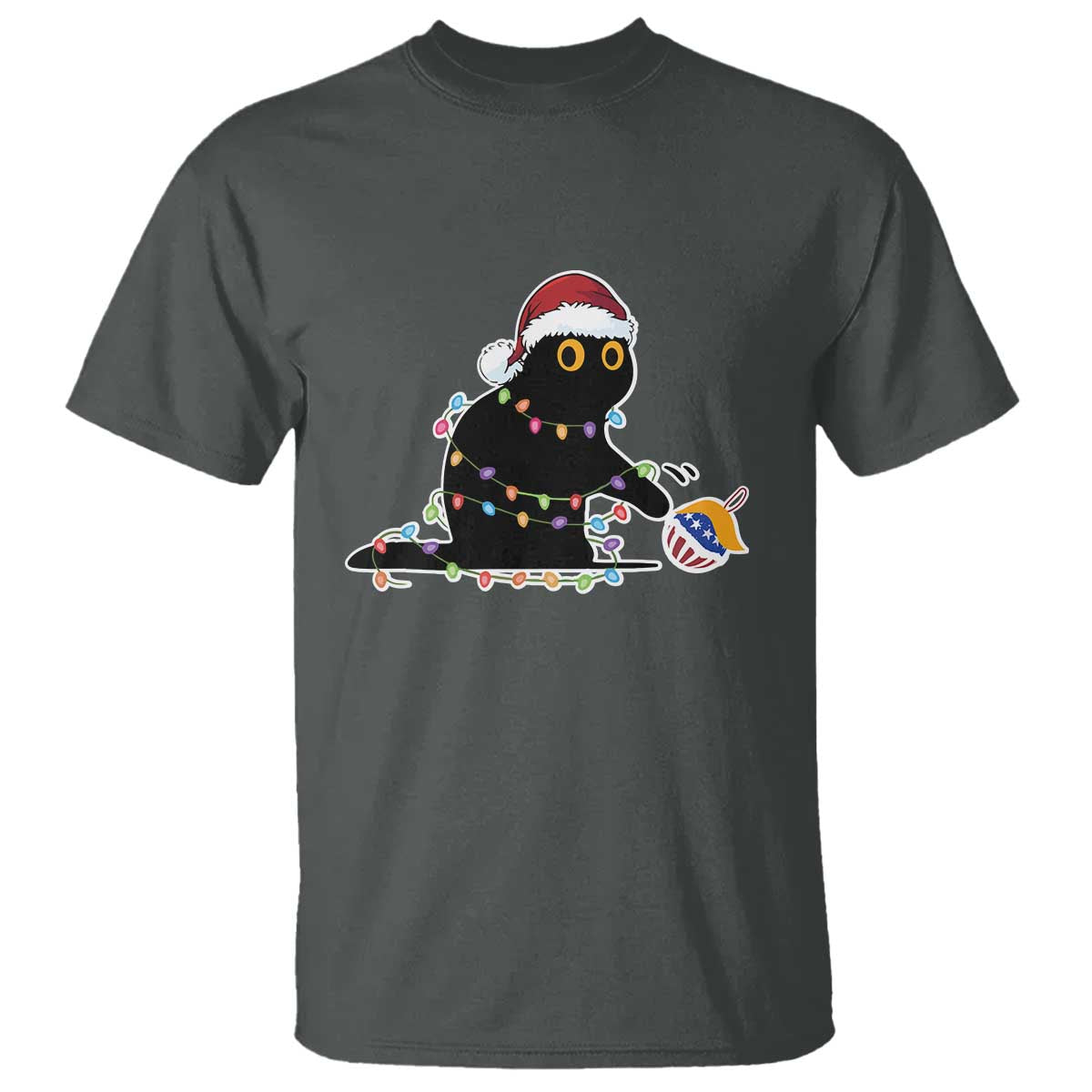 Funny Harris Supporter T Shirt Christmas Black Cat With Bauble - Wonder Print Shop