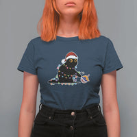 Funny Harris Supporter T Shirt For Women Christmas Black Cat With Bauble - Wonder Print Shop