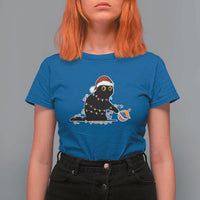 Funny Harris Supporter T Shirt For Women Christmas Black Cat With Bauble - Wonder Print Shop