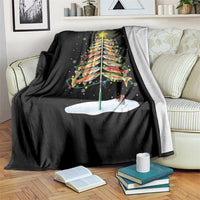 Funny Christmas Fishing Throw Blanket Merry Fishmas Fish Xmas Tree Star - Wonder Print Shop