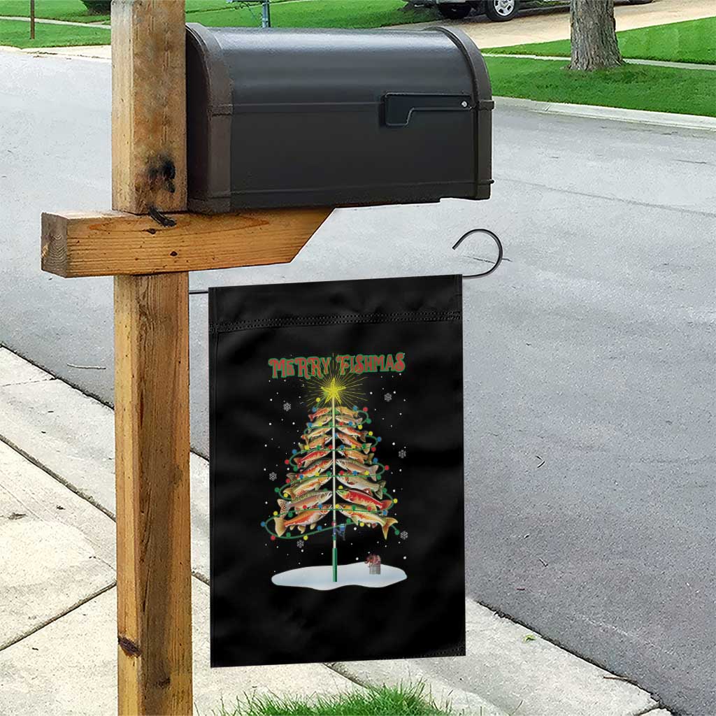 Funny Christmas Fishing Garden Flag Merry Fishmas Fish Xmas Tree Star - Wonder Print Shop