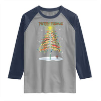 Funny Christmas Fishing Raglan Shirt Merry Fishmas Fish Xmas Tree Star - Wonder Print Shop