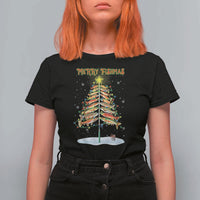 Funny Christmas Fishing T Shirt For Women Merry Fishmas Fish Xmas Tree Star - Wonder Print Shop