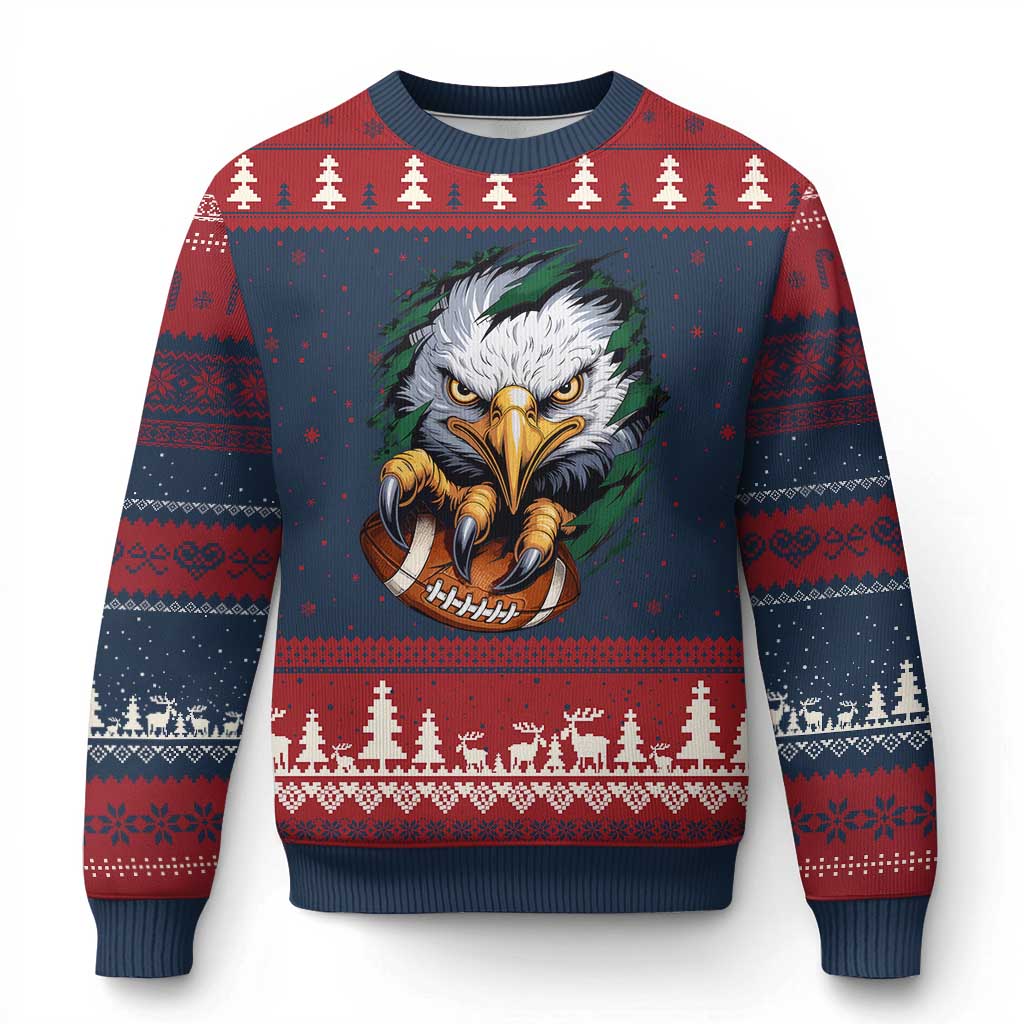 Philadelphia Fan Ugly Christmas Sweater Green Eagles Sport Game Day - Wonder Print Shop