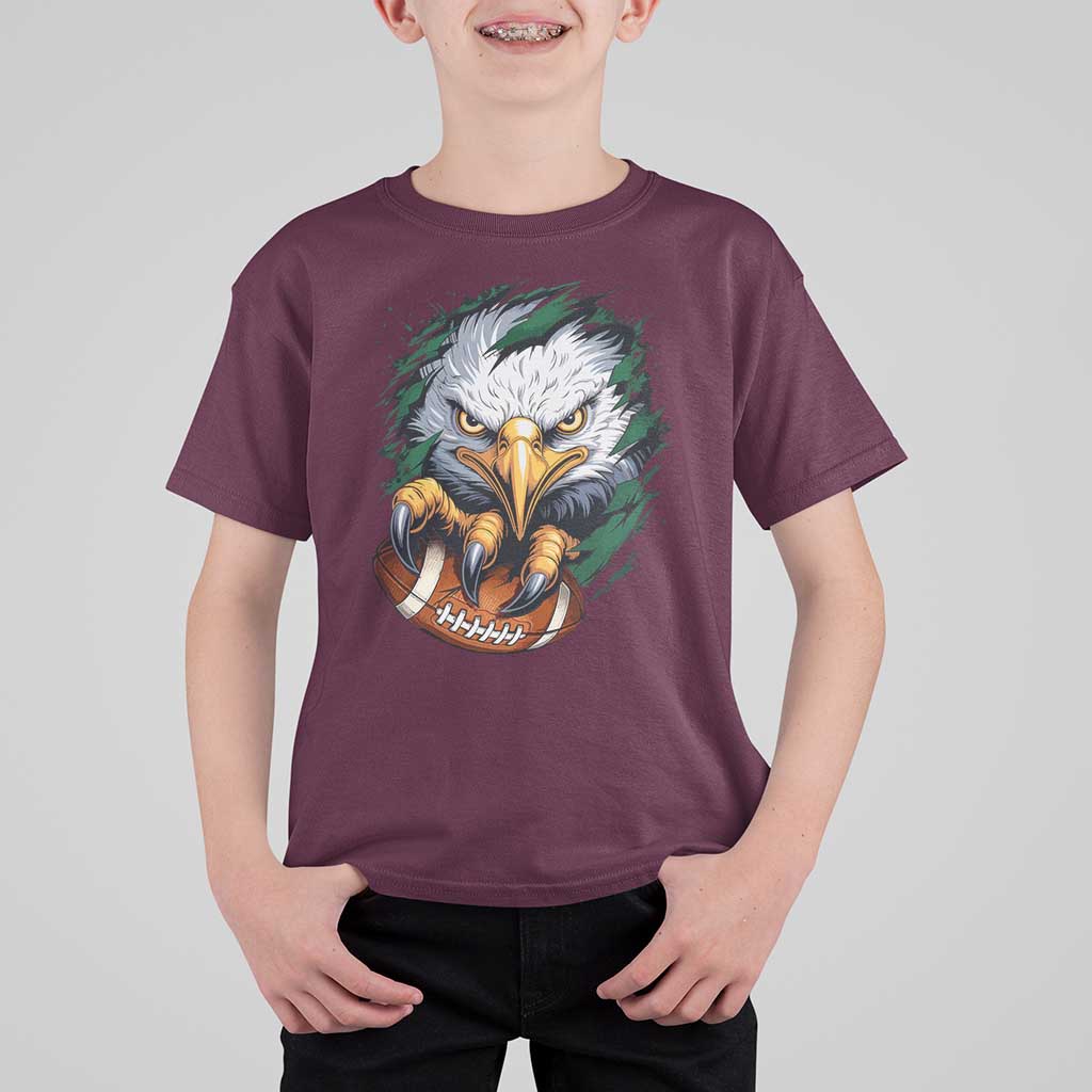 Philadelphia Fan T Shirt For Kid Green Eagles Sport Game Day - Wonder Print Shop