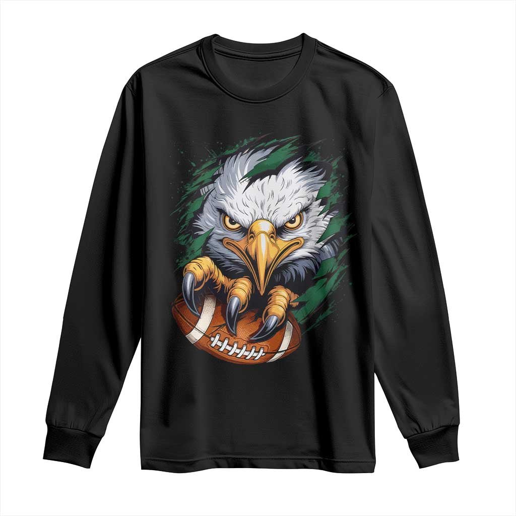 Philadelphia Fan Long Sleeve Shirt Green Eagles Sport Game Day - Wonder Print Shop