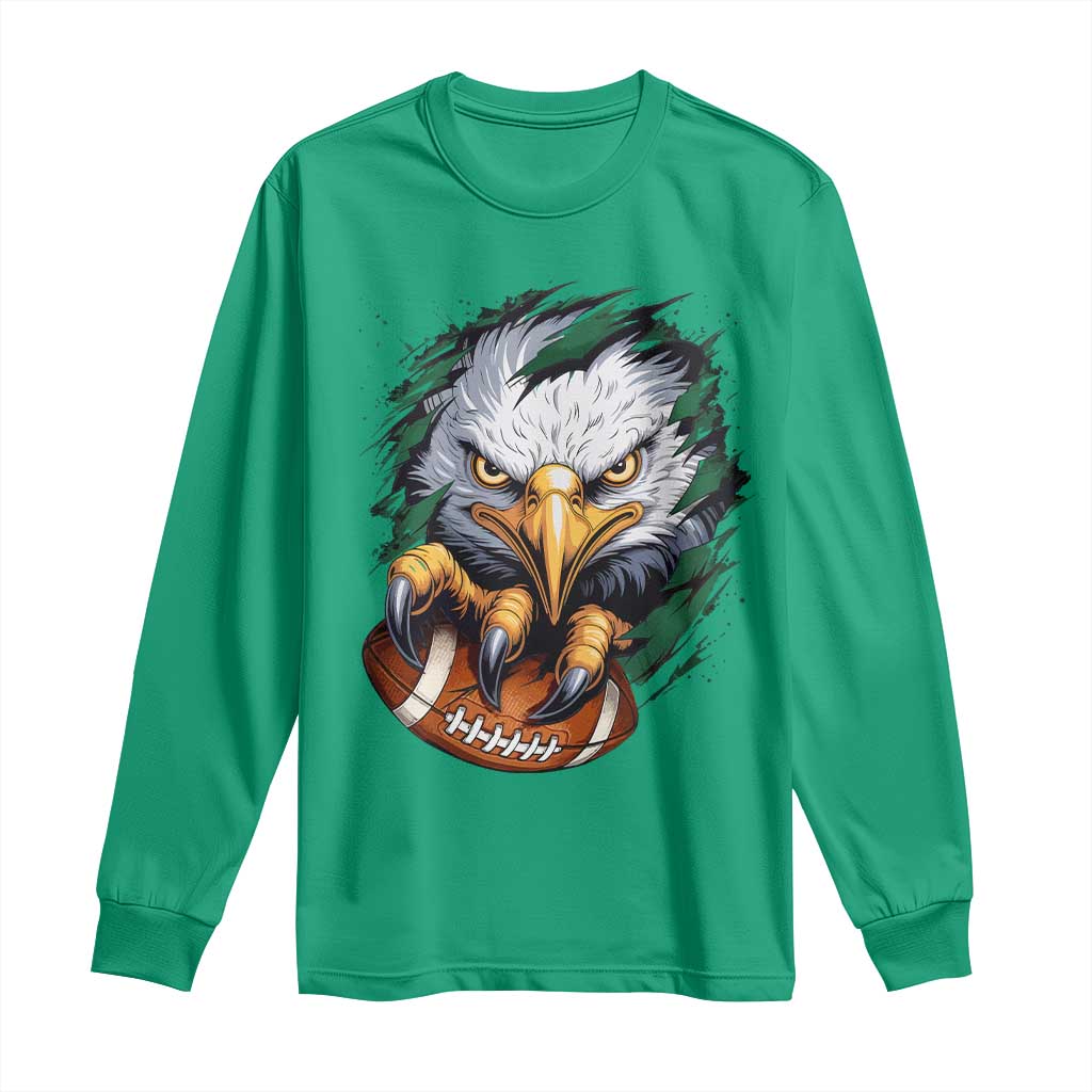 Philadelphia Fan Long Sleeve Shirt Green Eagles Sport Game Day - Wonder Print Shop