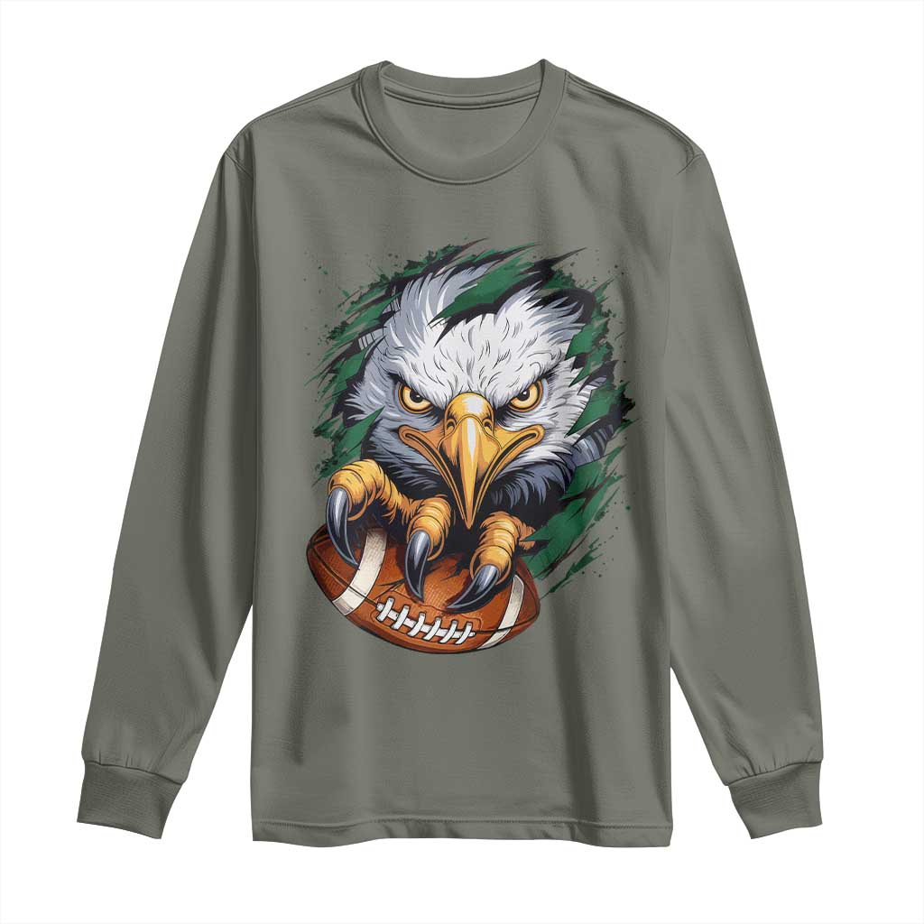 Philadelphia Fan Long Sleeve Shirt Green Eagles Sport Game Day - Wonder Print Shop
