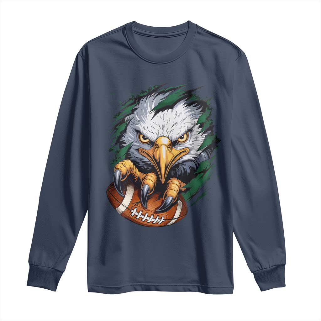 Philadelphia Fan Long Sleeve Shirt Green Eagles Sport Game Day - Wonder Print Shop