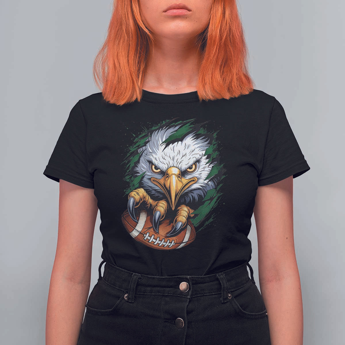 Philadelphia Fan T Shirt For Women Green Eagles Sport Game Day - Wonder Print Shop