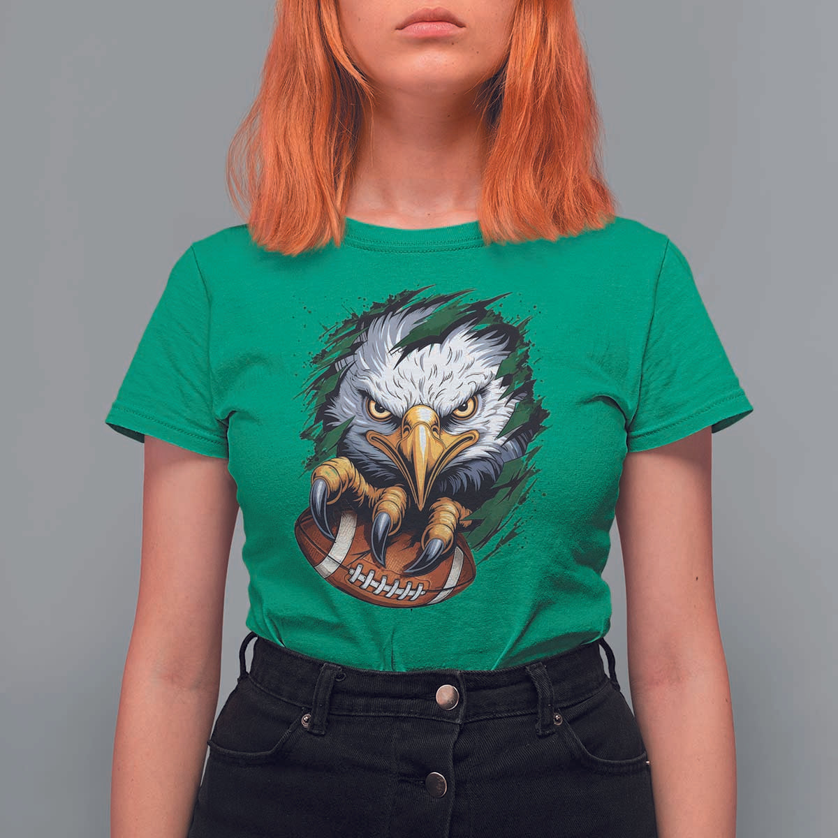 Philadelphia Fan T Shirt For Women Green Eagles Sport Game Day - Wonder Print Shop