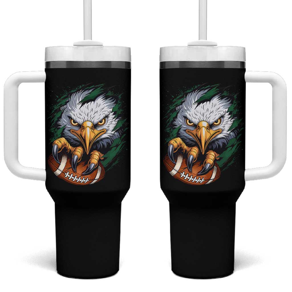 Philadelphia Fan Tumbler With Handle Green Eagles Sport Game Day - Wonder Print Shop