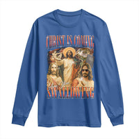 Christ Is Coming Are You Swallowing Long Sleeve Shirt Funny Offensive Jesus Christian - Wonder Print Shop
