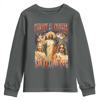 Christ Is Coming Are You Swallowing Youth Sweatshirt Funny Offensive Jesus Christian - Wonder Print Shop