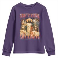 Christ Is Coming Are You Swallowing Youth Sweatshirt Funny Offensive Jesus Christian - Wonder Print Shop