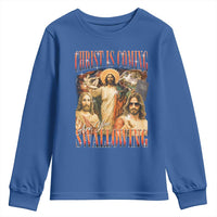 Christ Is Coming Are You Swallowing Youth Sweatshirt Funny Offensive Jesus Christian - Wonder Print Shop
