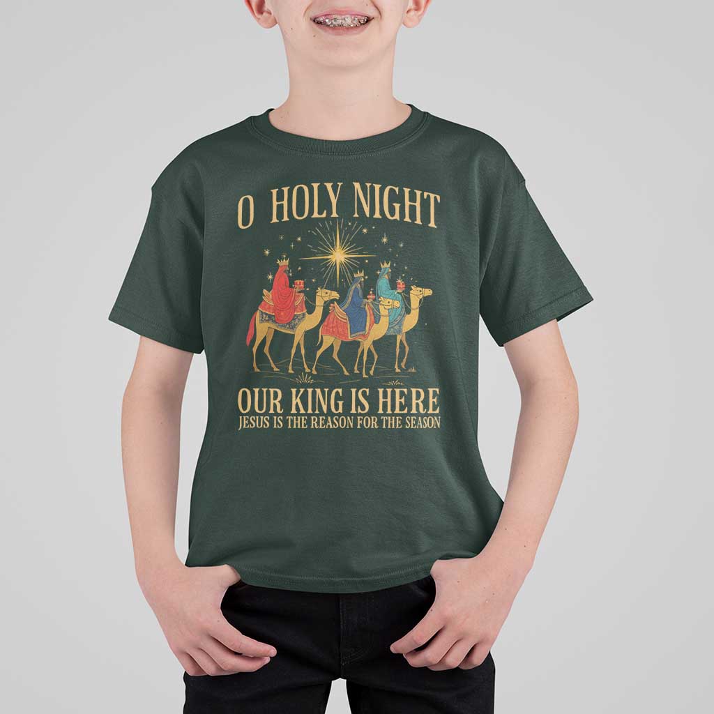 O Holy Night Our King Is Here Jesus Is The Reason T Shirt For Kid Christian Religious Xmas - Wonder Print Shop