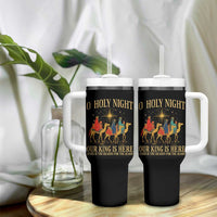 O Holy Night Our King Is Here Jesus Is The Reason Tumbler With Handle Christian Religious Xmas - Wonder Print Shop