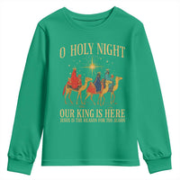 O Holy Night Our King Is Here Jesus Is The Reason Youth Sweatshirt Christian Religious Xmas - Wonder Print Shop