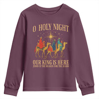 O Holy Night Our King Is Here Jesus Is The Reason Youth Sweatshirt Christian Religious Xmas - Wonder Print Shop