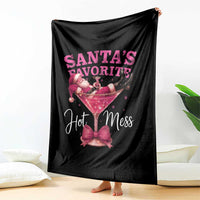 Funny Christmas Santas Favorite Hot Mess Throw Blanket Xmas Drinking Party - Wonder Print Shop