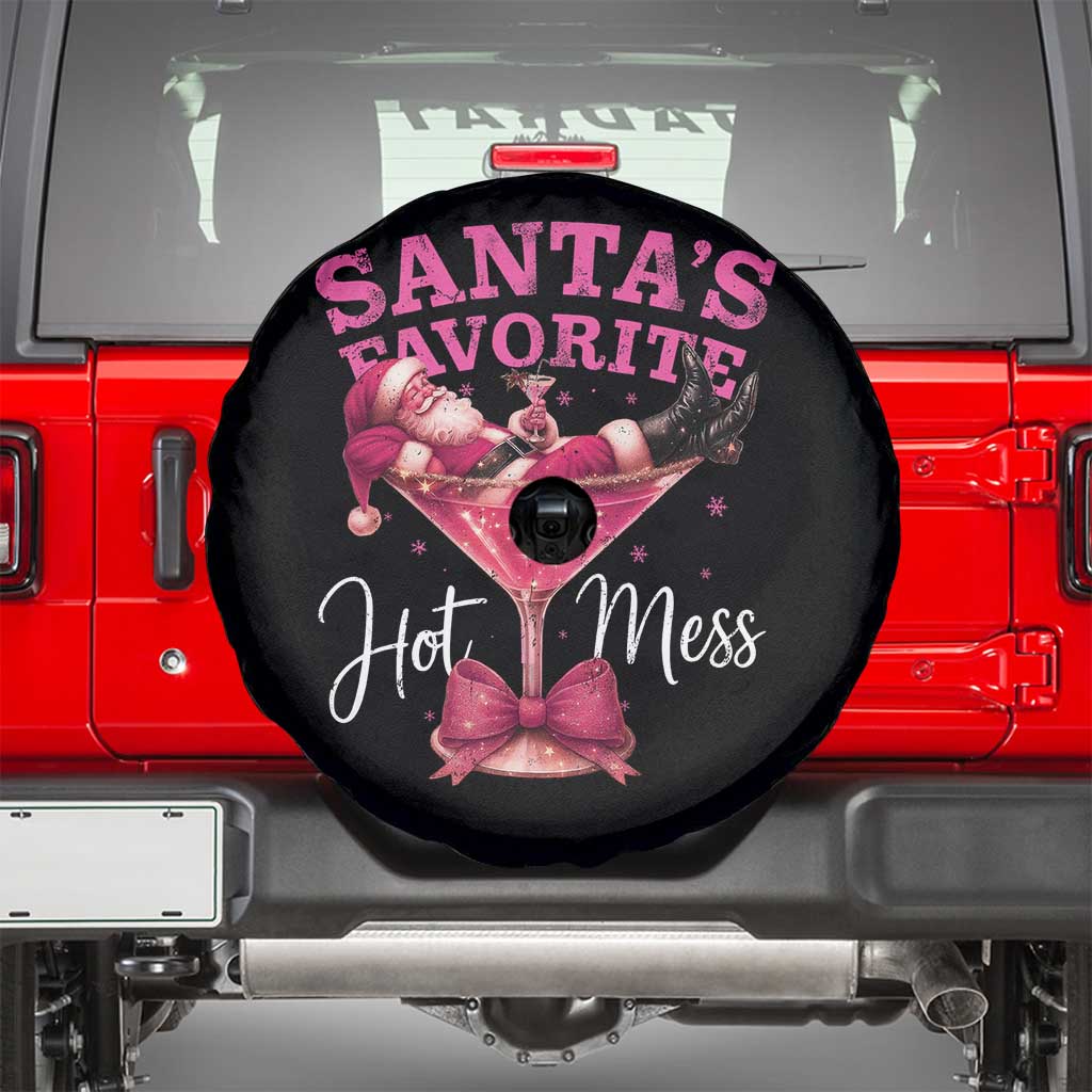 Funny Christmas Santas Favorite Hot Mess Spare Tire Cover Xmas Drinking Party - Wonder Print Shop