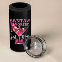 Funny Christmas Santas Favorite Hot Mess 4 in 1 Can Cooler Tumbler Xmas Drinking Party - Wonder Print Shop