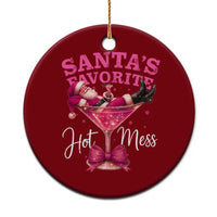 Funny Christmas Santas Favorite Hot Mess Ceramic Ornament Xmas Drinking Party - Wonder Print Shop