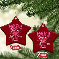 Funny Christmas Santas Favorite Hot Mess Ceramic Ornament Xmas Drinking Party - Wonder Print Shop