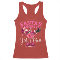 Funny Christmas Santas Favorite Hot Mess Racerback Tank Top Xmas Drinking Party - Wonder Print Shop