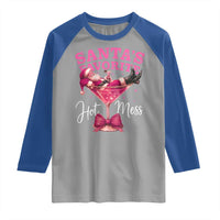 Funny Christmas Santas Favorite Hot Mess Raglan Shirt Xmas Drinking Party - Wonder Print Shop