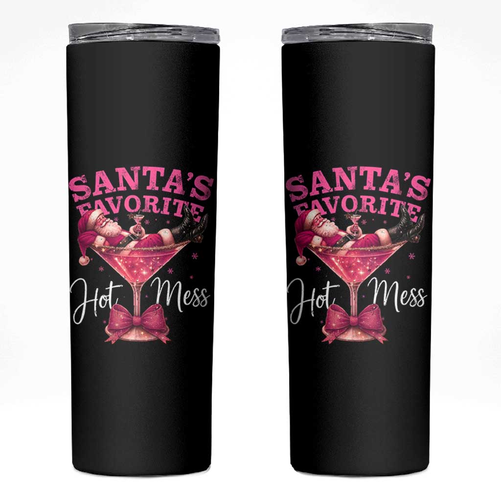 Funny Christmas Santas Favorite Hot Mess Skinny Tumbler Xmas Drinking Party - Wonder Print Shop