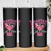 Funny Christmas Santas Favorite Hot Mess Skinny Tumbler Xmas Drinking Party - Wonder Print Shop