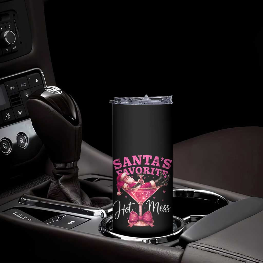 Funny Christmas Santas Favorite Hot Mess Skinny Tumbler Xmas Drinking Party - Wonder Print Shop