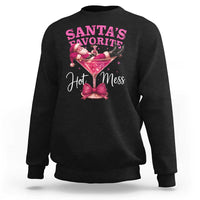 Funny Christmas Santas Favorite Hot Mess Sweatshirt Xmas Drinking Party - Wonder Print Shop