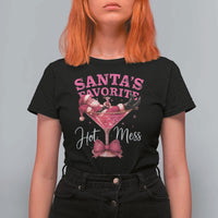 Funny Christmas Santas Favorite Hot Mess T Shirt For Women Xmas Drinking Party - Wonder Print Shop