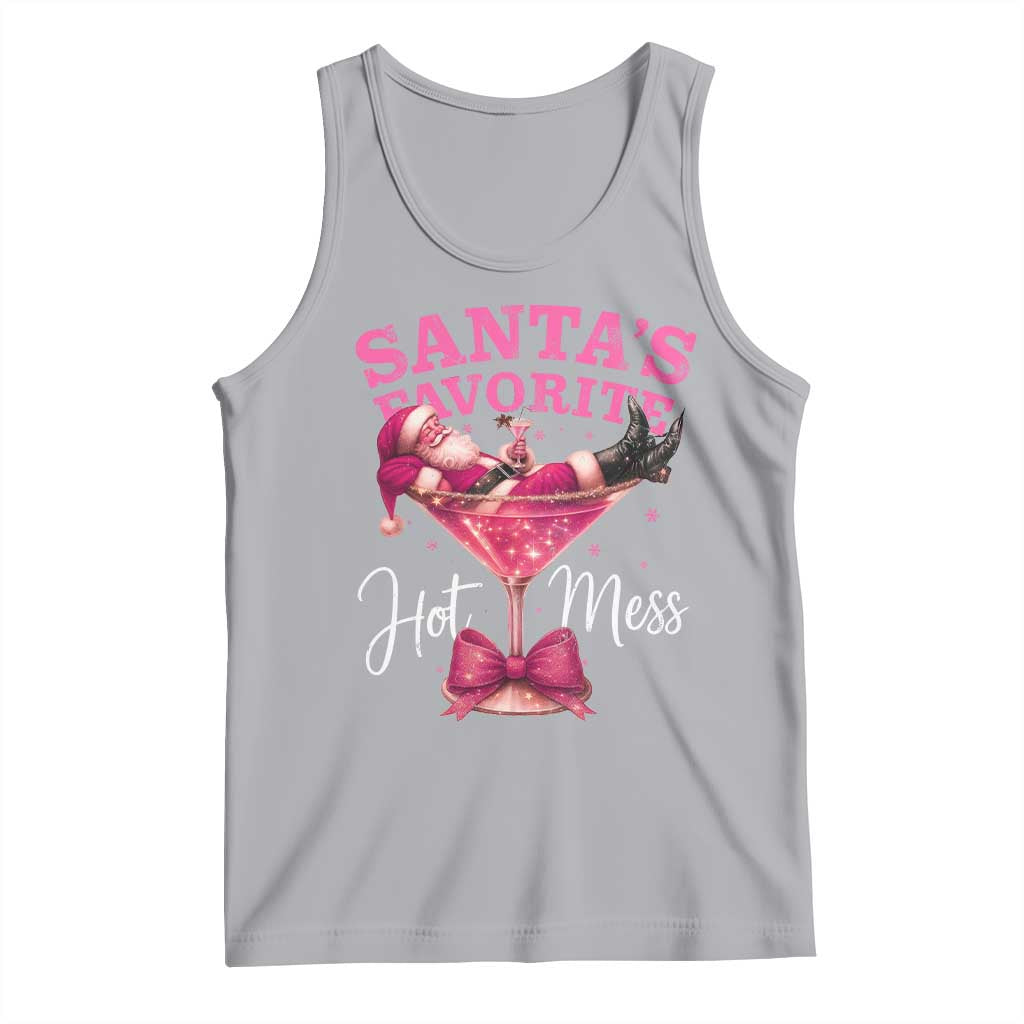 Funny Christmas Santas Favorite Hot Mess Tank Top Xmas Drinking Party - Wonder Print Shop