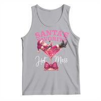 Funny Christmas Santas Favorite Hot Mess Tank Top Xmas Drinking Party - Wonder Print Shop