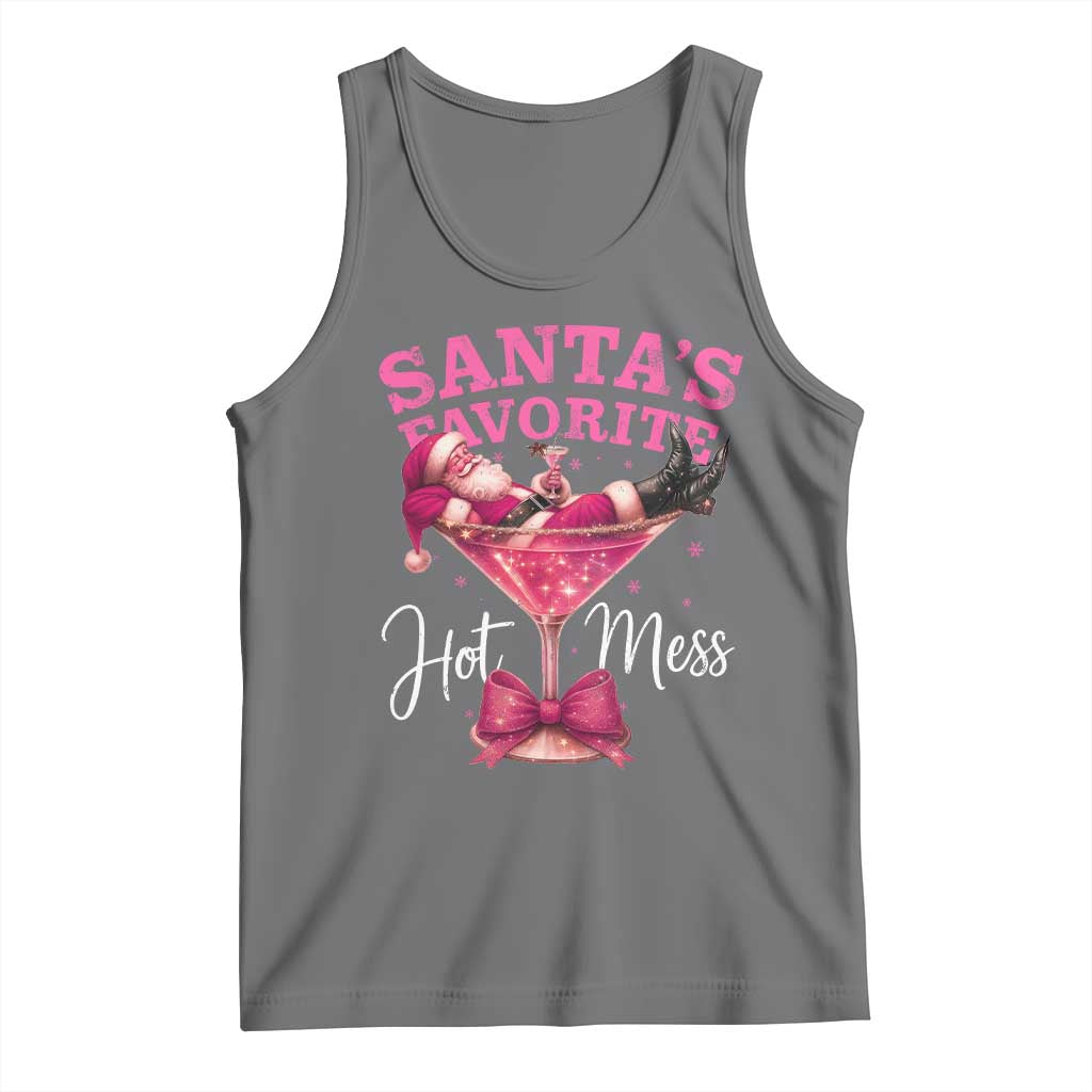 Funny Christmas Santas Favorite Hot Mess Tank Top Xmas Drinking Party - Wonder Print Shop