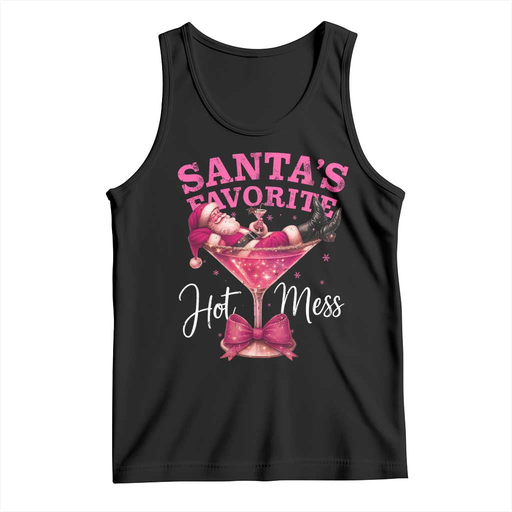 Funny Christmas Santas Favorite Hot Mess Tank Top Xmas Drinking Party - Wonder Print Shop