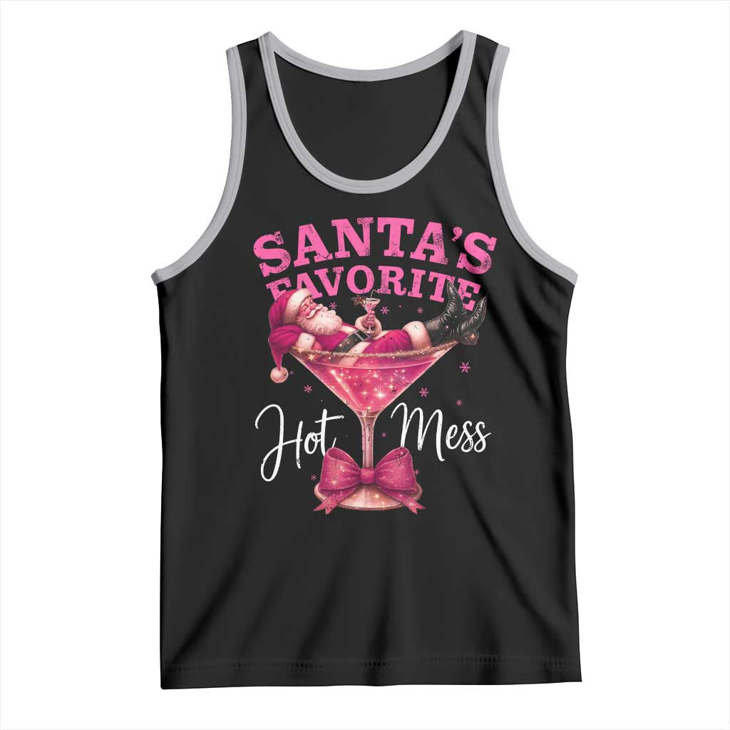 Funny Christmas Santas Favorite Hot Mess Tank Top Xmas Drinking Party - Wonder Print Shop