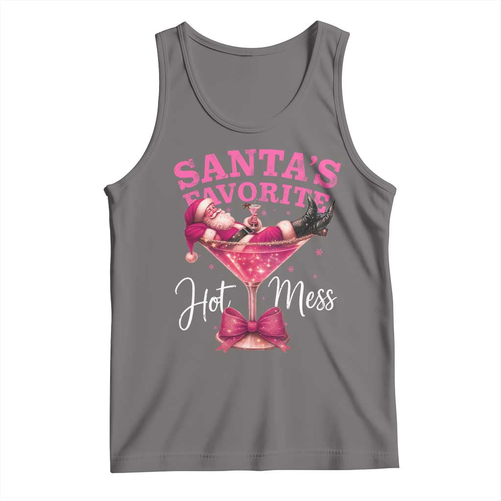Funny Christmas Santas Favorite Hot Mess Tank Top Xmas Drinking Party - Wonder Print Shop