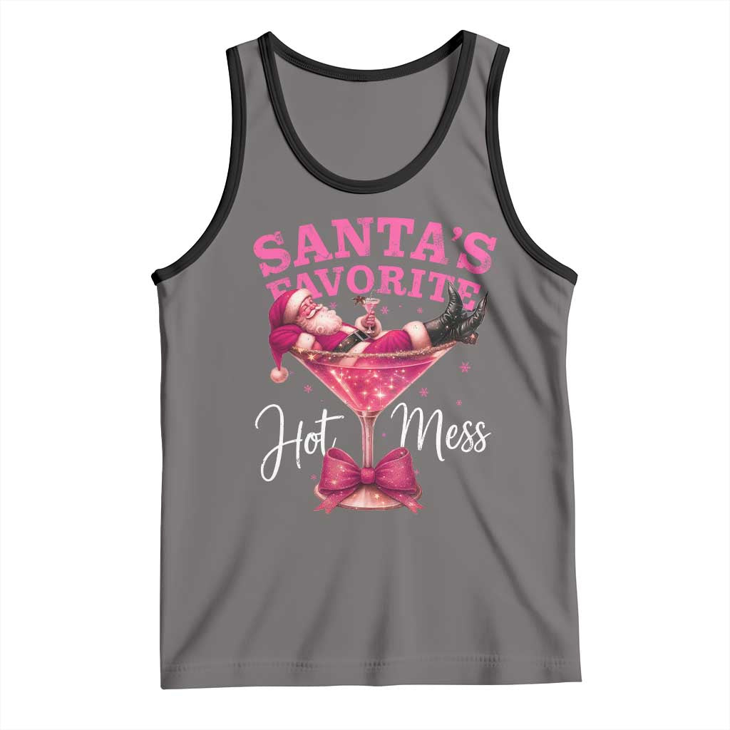 Funny Christmas Santas Favorite Hot Mess Tank Top Xmas Drinking Party - Wonder Print Shop