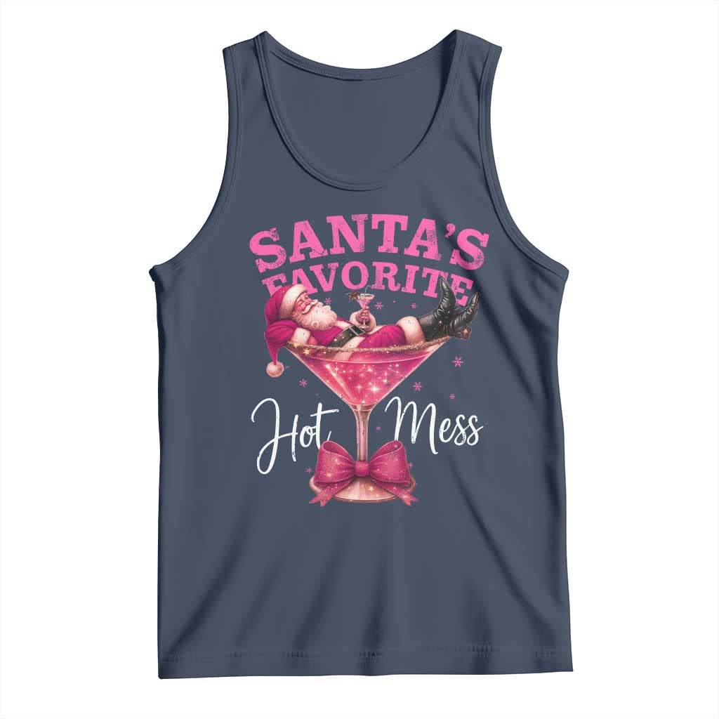 Funny Christmas Santas Favorite Hot Mess Tank Top Xmas Drinking Party - Wonder Print Shop