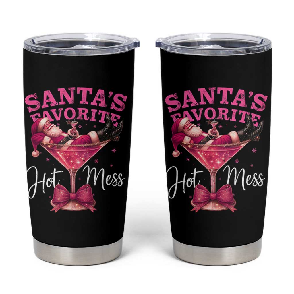 Funny Christmas Santas Favorite Hot Mess Tumbler Cup Xmas Drinking Party - Wonder Print Shop