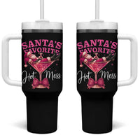 Funny Christmas Santas Favorite Hot Mess Tumbler With Handle Xmas Drinking Party - Wonder Print Shop