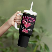 Funny Christmas Santas Favorite Hot Mess Tumbler With Handle Xmas Drinking Party - Wonder Print Shop