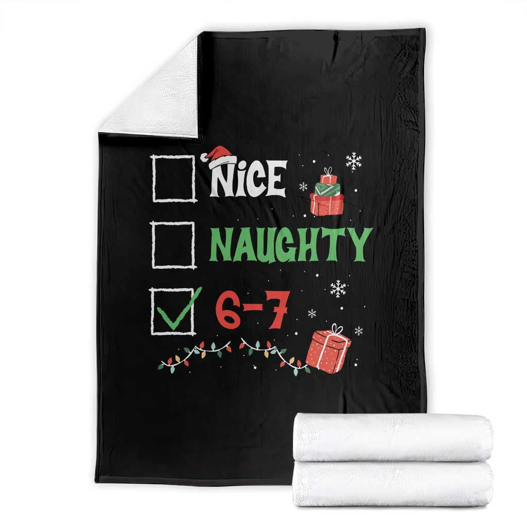 Funny 67 Christmas Throw Blanket Nice Naughty 67 Xmas Checklist - Wonder Print Shop