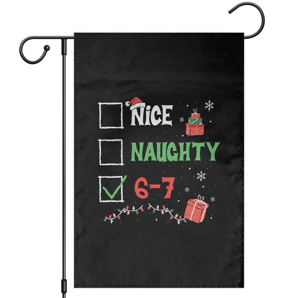 Funny 67 Christmas Garden Flag Nice Naughty 67 Xmas Checklist - Wonder Print Shop